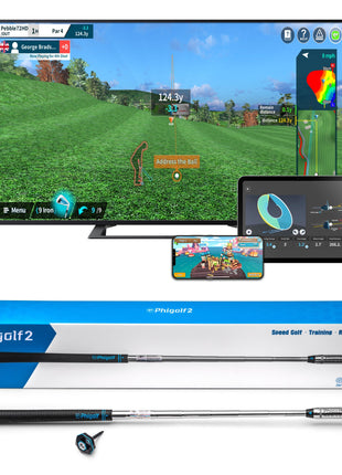 PHIGOLF 2 Smart Home Golf Simulator – Swing Stick Trainer & Analyser