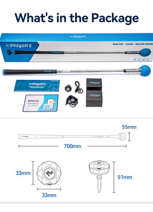 PHIGOLF 2 Smart Home Golf Simulator – Swing Stick Trainer & Analyser