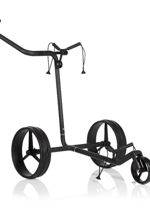 JuCad Golftrolley Carbon Shadow 3-rädrig - das stylische Leichtgewicht schwarz-matt