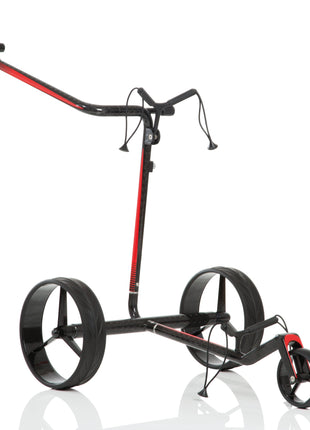 JuCad Elektro-Golftrolley CARBON TRAVEL 2.0 Schwarz-Rot