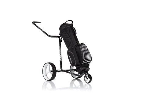 JuCad Golf Trolley Carbon Zebra 3-wheels - matt lacquered in 3-component design
