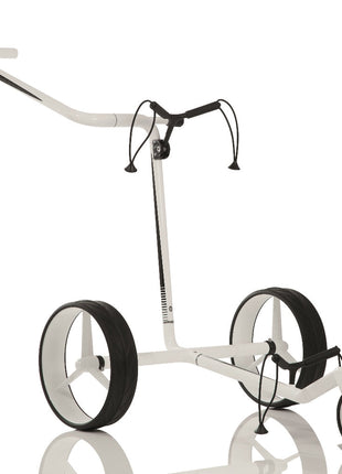 JuCad Golftrolley Carbon weiß-schwarz 3-rädrig - das moderne Leichtgewicht